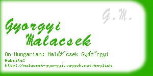 gyorgyi malacsek business card